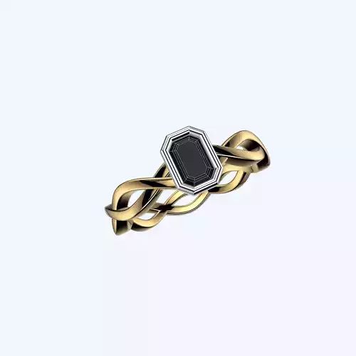 Emerald Cut Weaves Ring