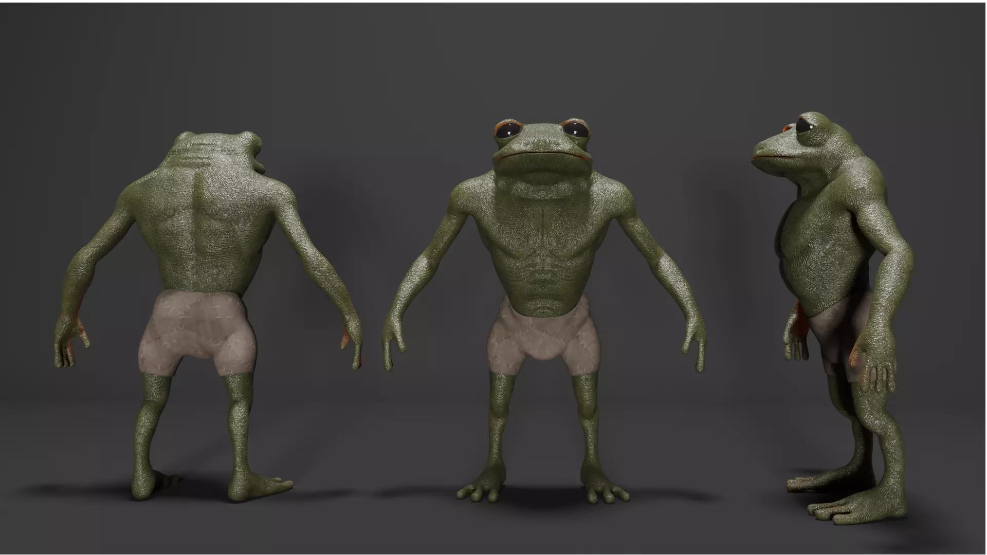 frogman game ready 3d model Low-poly 3D model_0