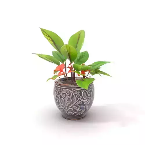 Ornate Plant Pot model pack Low-poly 3D model