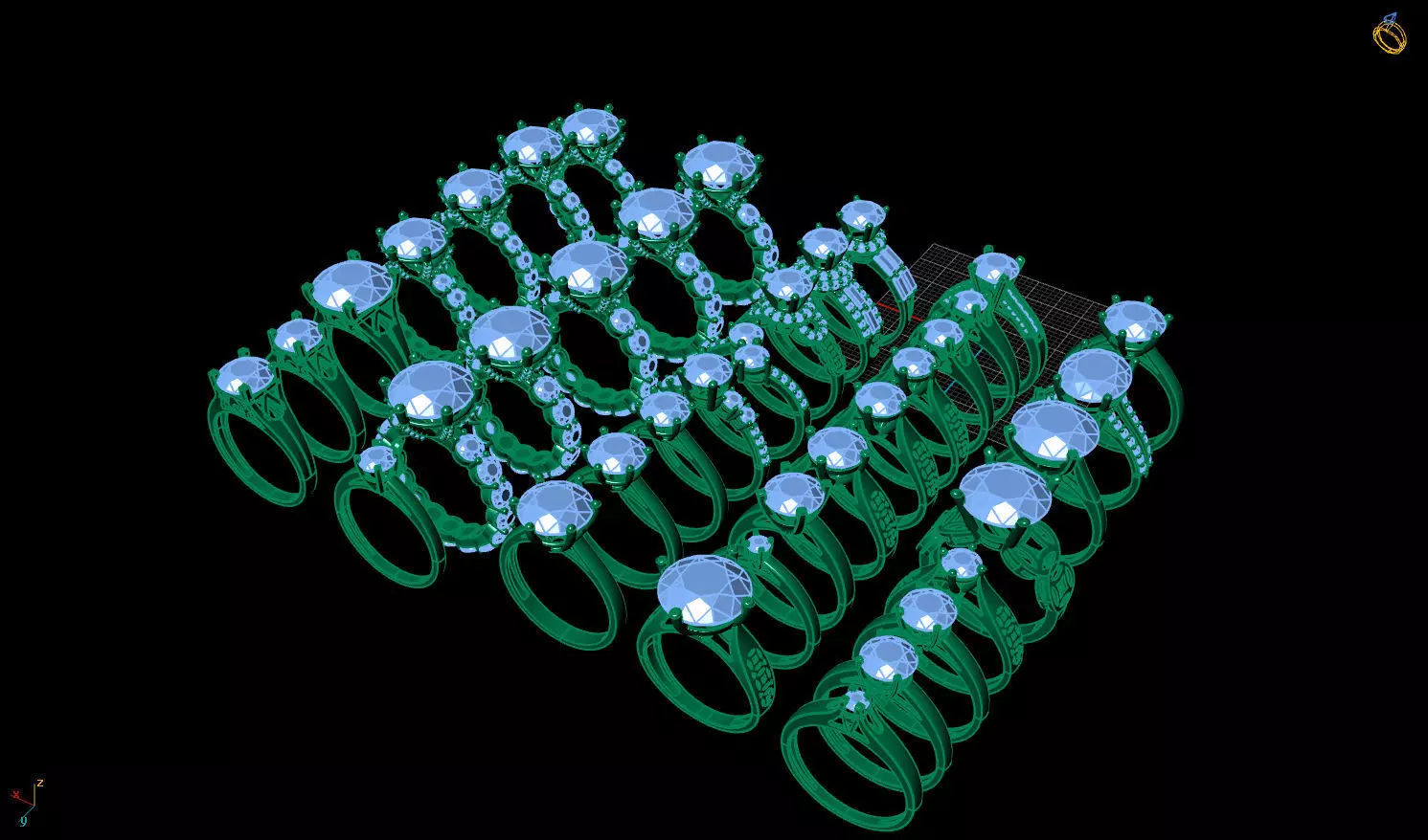 DIAMOND RINGS 3D print model_2