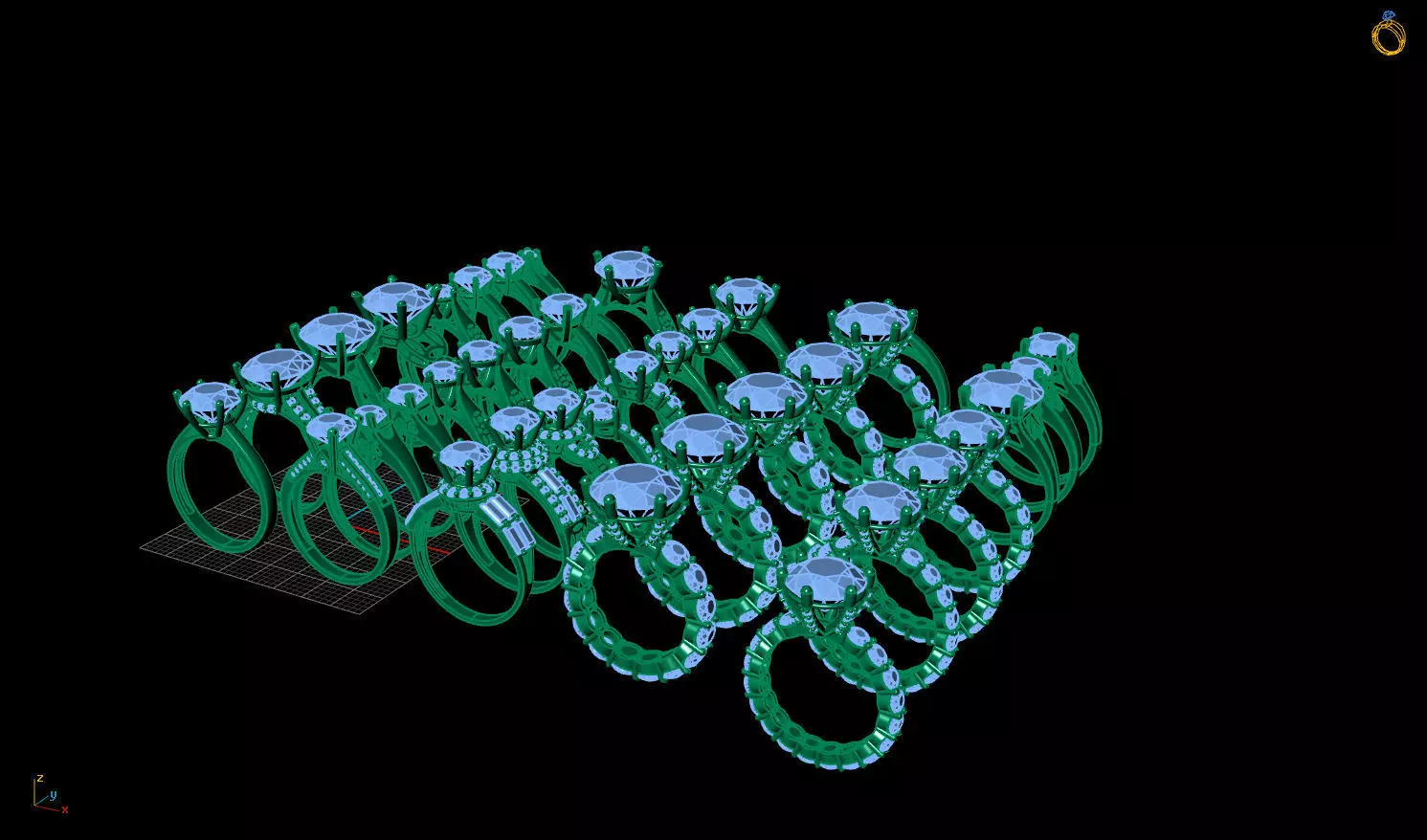 DIAMOND RINGS 3D print model_1