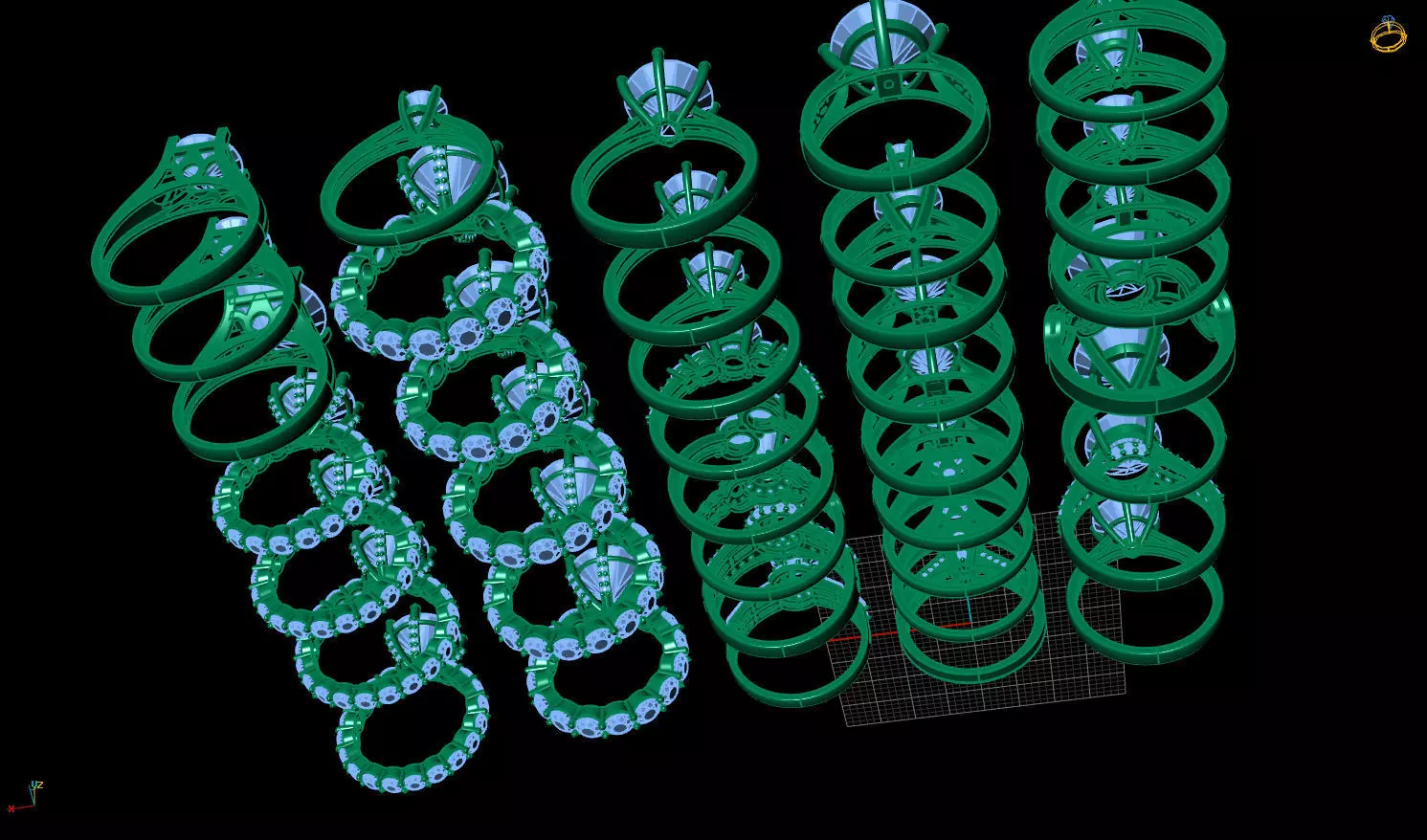 DIAMOND RINGS 3D print model_3