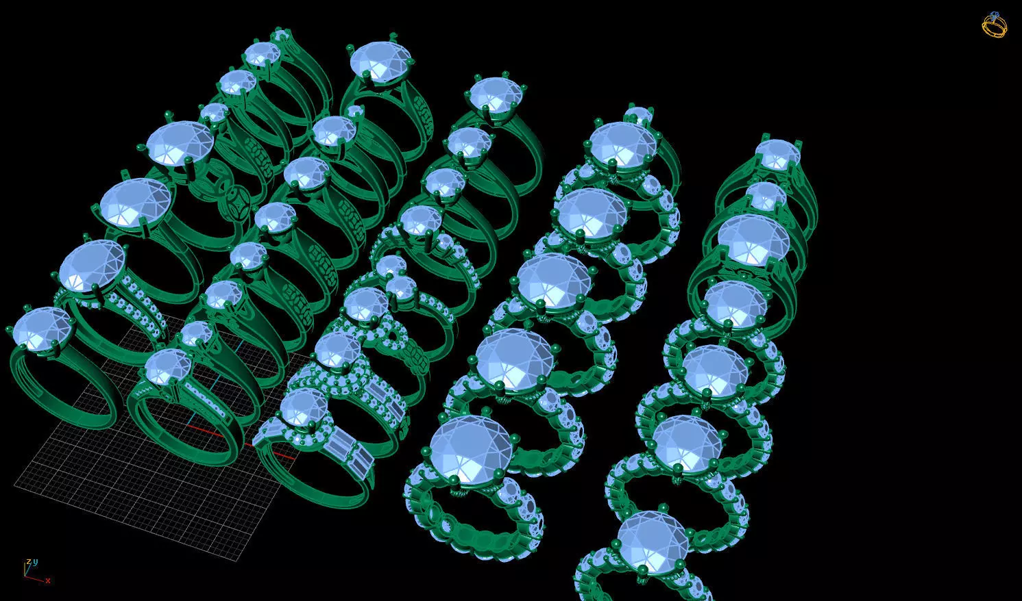 DIAMOND RINGS 3D print model_0