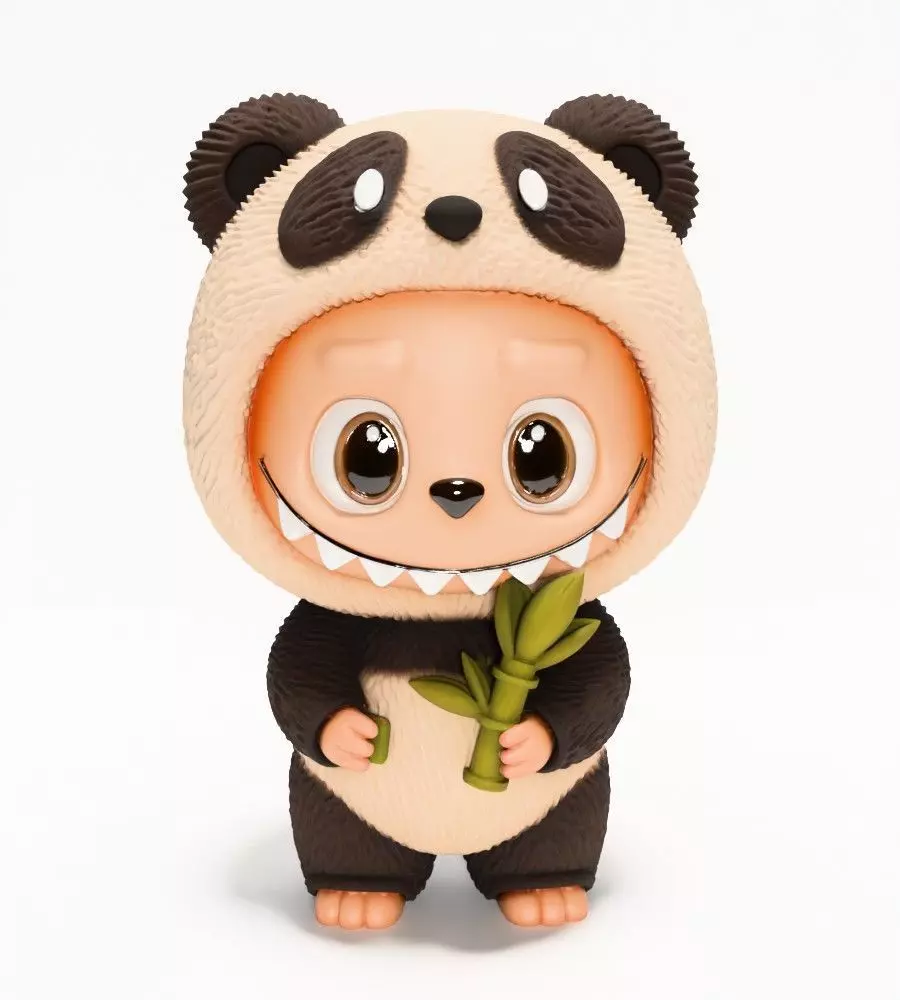 Panda Bear Labubu Pop Mart Kasing Lung toy 3D print model_22