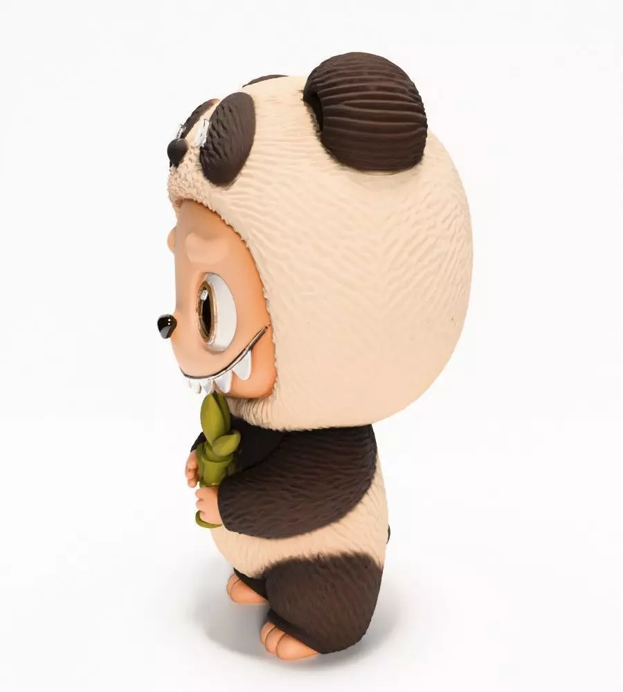 Panda Bear Labubu Pop Mart Kasing Lung toy 3D print model_5