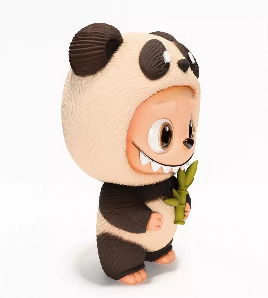 Panda Bear Labubu Pop Mart Kasing Lung toy 3D print model_19