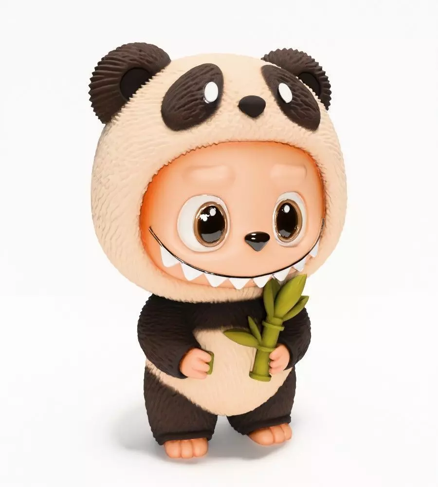 Panda Bear Labubu Pop Mart Kasing Lung toy 3D print model_21
