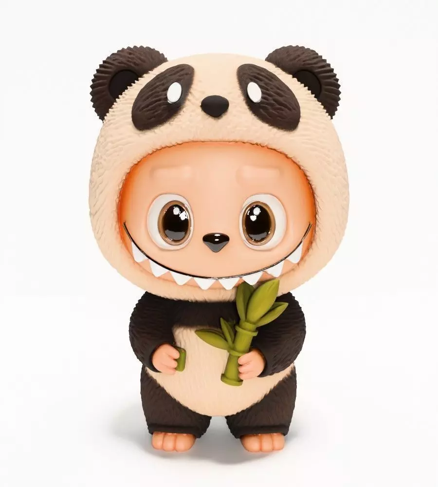 Panda Bear Labubu Pop Mart Kasing Lung toy 3D print model_1