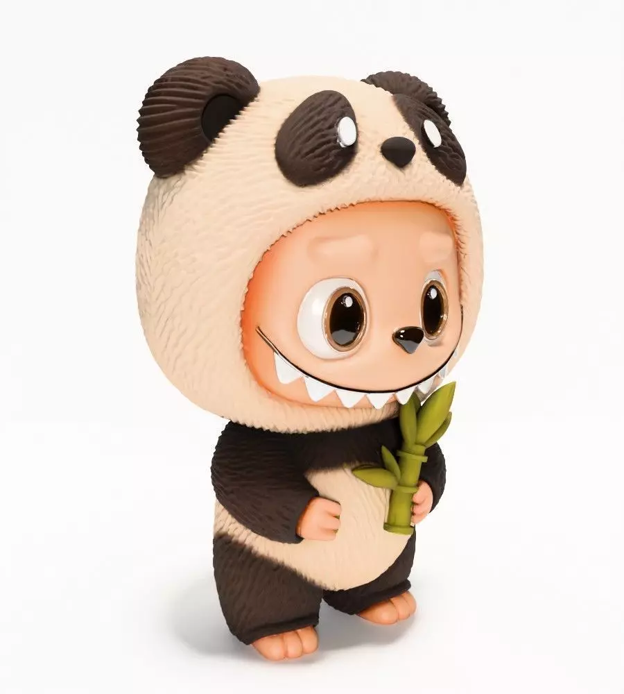 Panda Bear Labubu Pop Mart Kasing Lung toy 3D print model_20