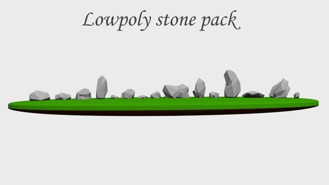 Lowpoly stone pack Free low-poly 3D model