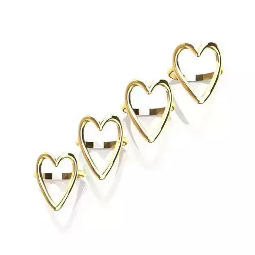 PACK OF 4 HEART RINGS