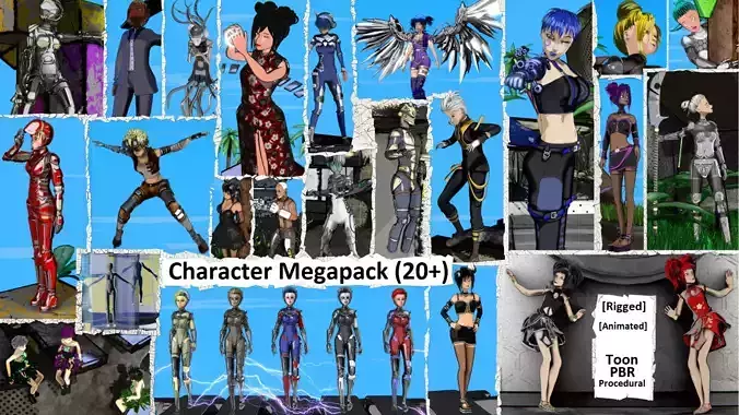 Character Megapack Over 20 Stylized Rigs