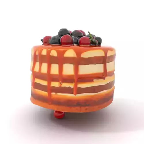 Caramel Berry Cake model pack Low-poly 3D model 5