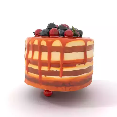 Caramel Berry Cake model pack