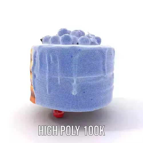 Caramel Berry Cake model pack Low-poly 3D model 4