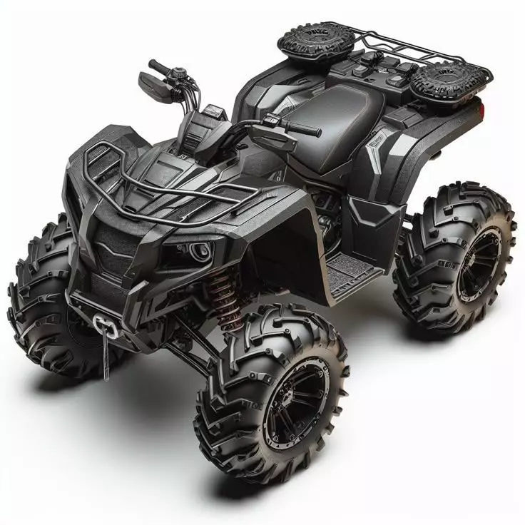Black Stallion Off-Road ATV High-Performance Quad for Adventure Low-poly 3D model_0