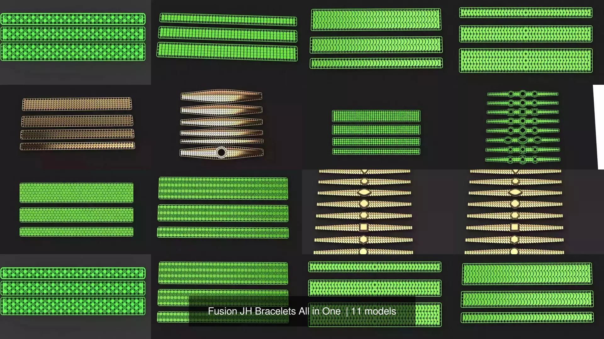 Fusion JH Bracelets All in One 3D Model Collection_0