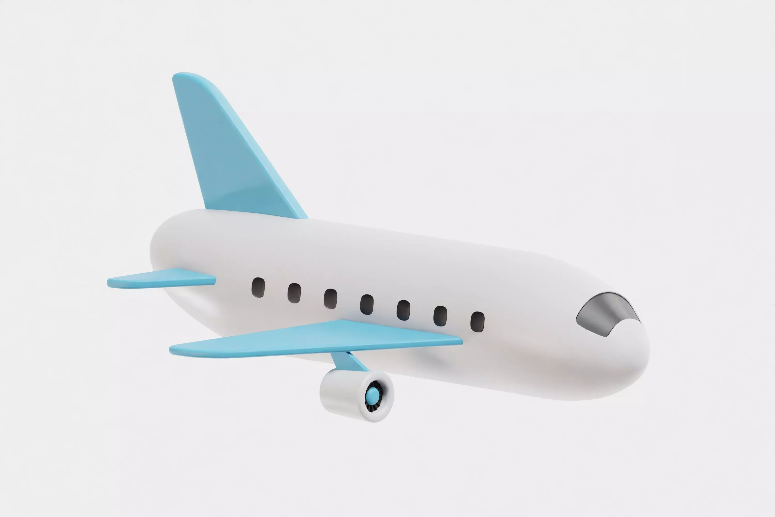 Airplane cartoon Low-poly 3D model_1