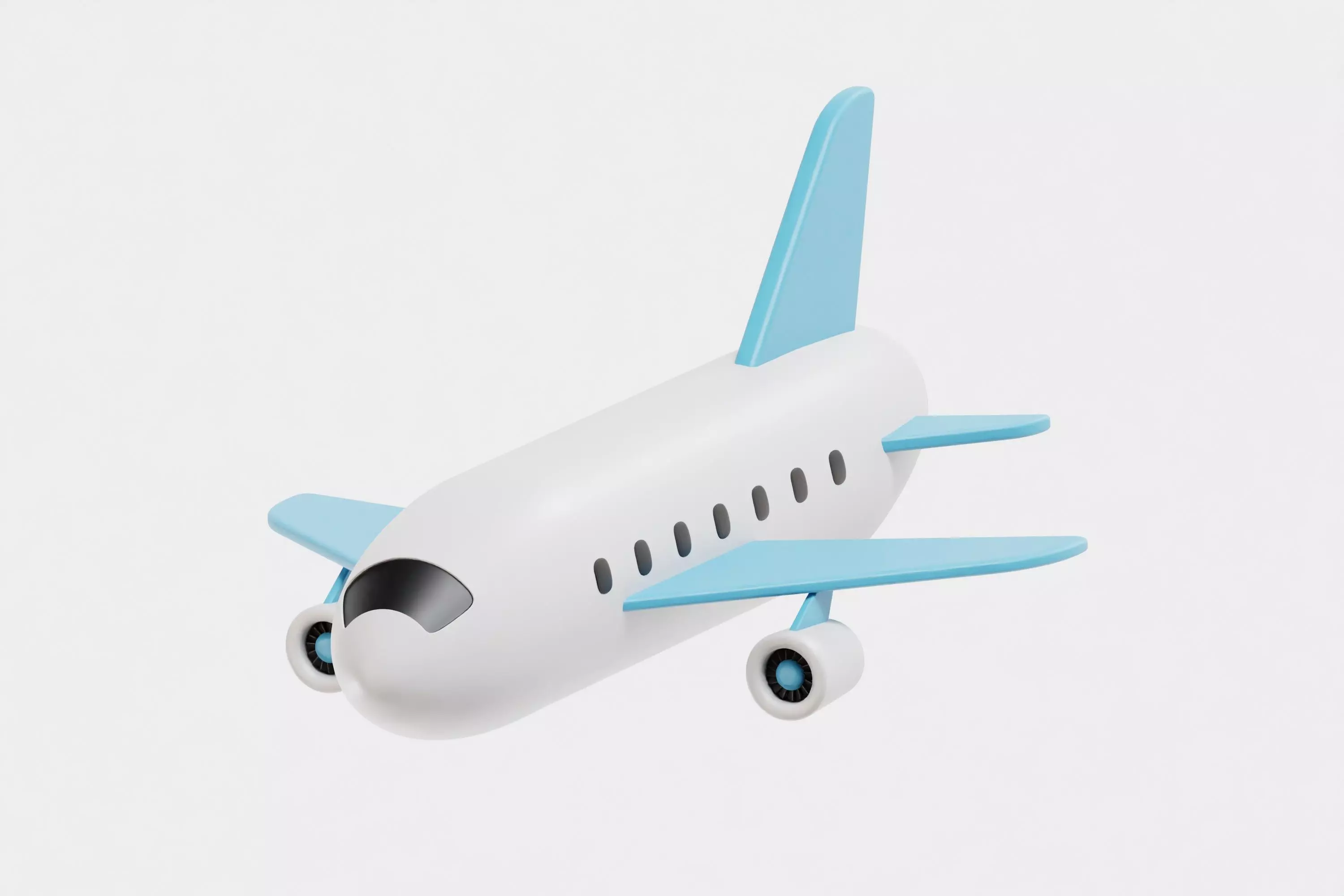Airplane cartoon Low-poly 3D model_2