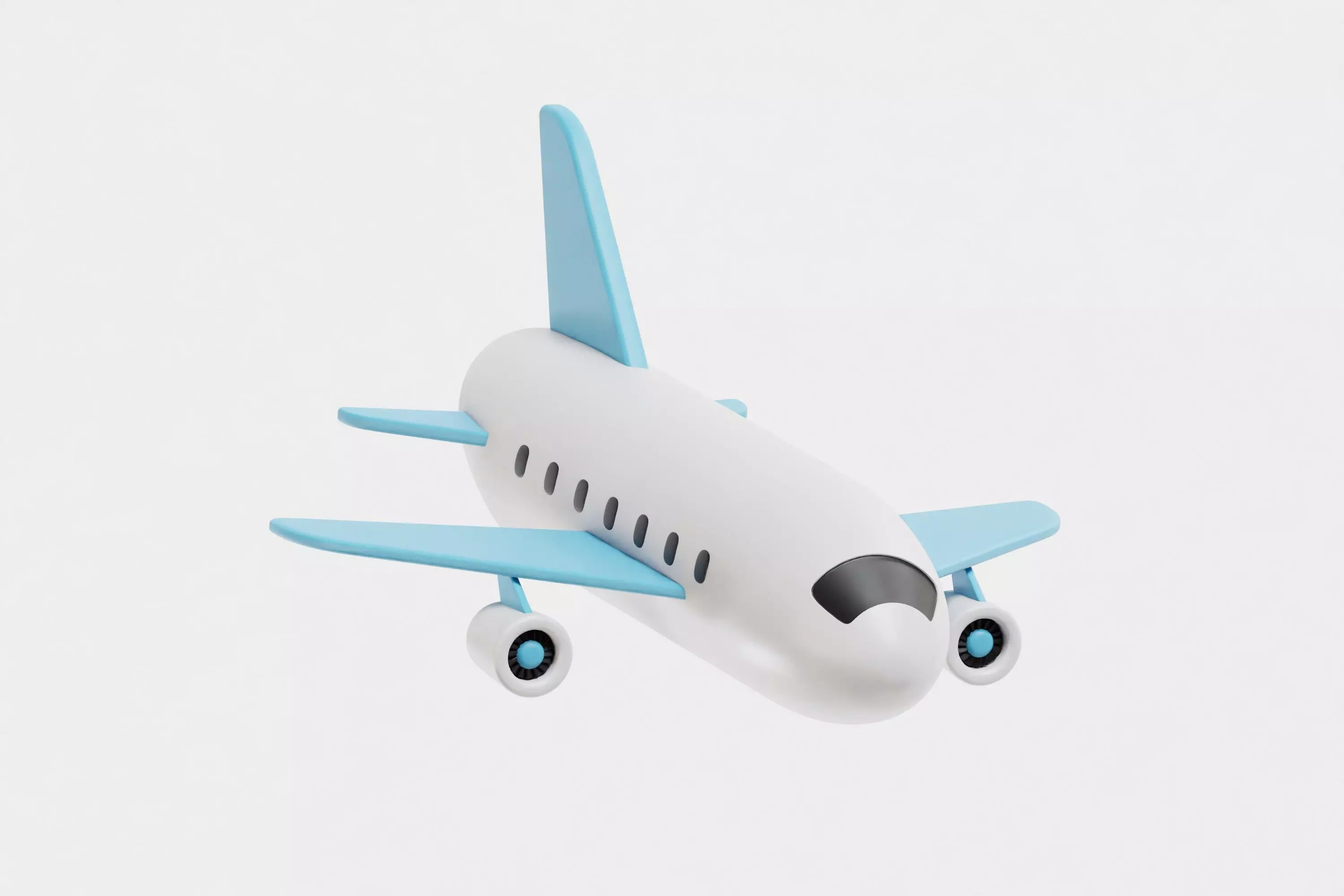 Airplane cartoon Low-poly 3D model_4