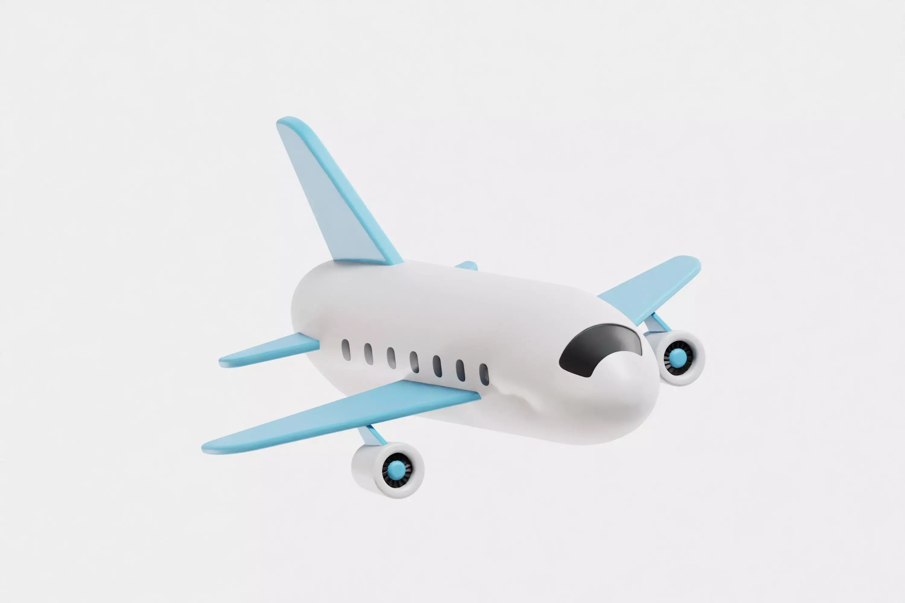 Airplane cartoon Low-poly 3D model_5