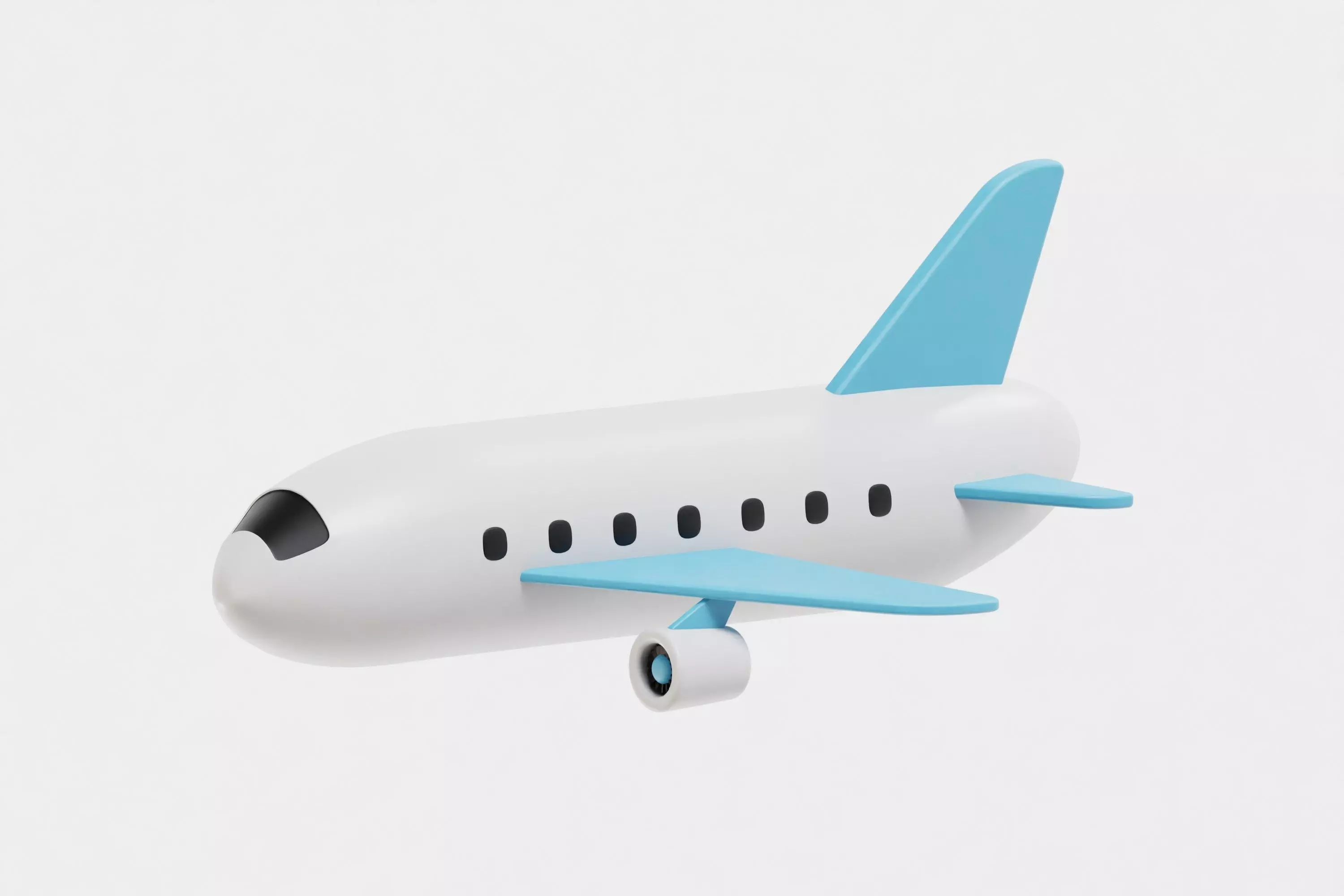 Airplane cartoon Low-poly 3D model_3