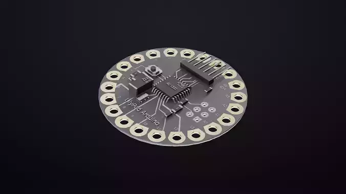 Lilypad Arduino Board 3D Model for Wearable