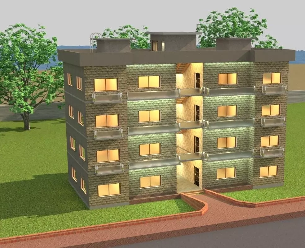 2 X BED ROOM APARTMENT DESIGIN Low-poly 3D model