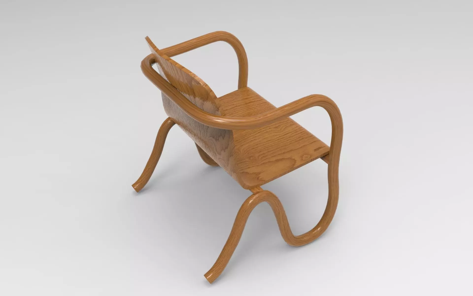 Puhha Armchair Low-poly 3D model_1