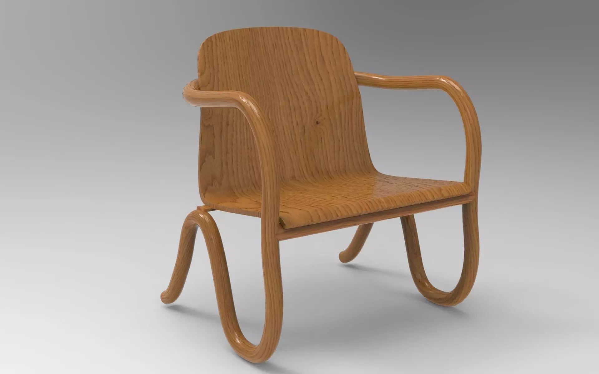 Puhha Armchair Low-poly 3D model_0
