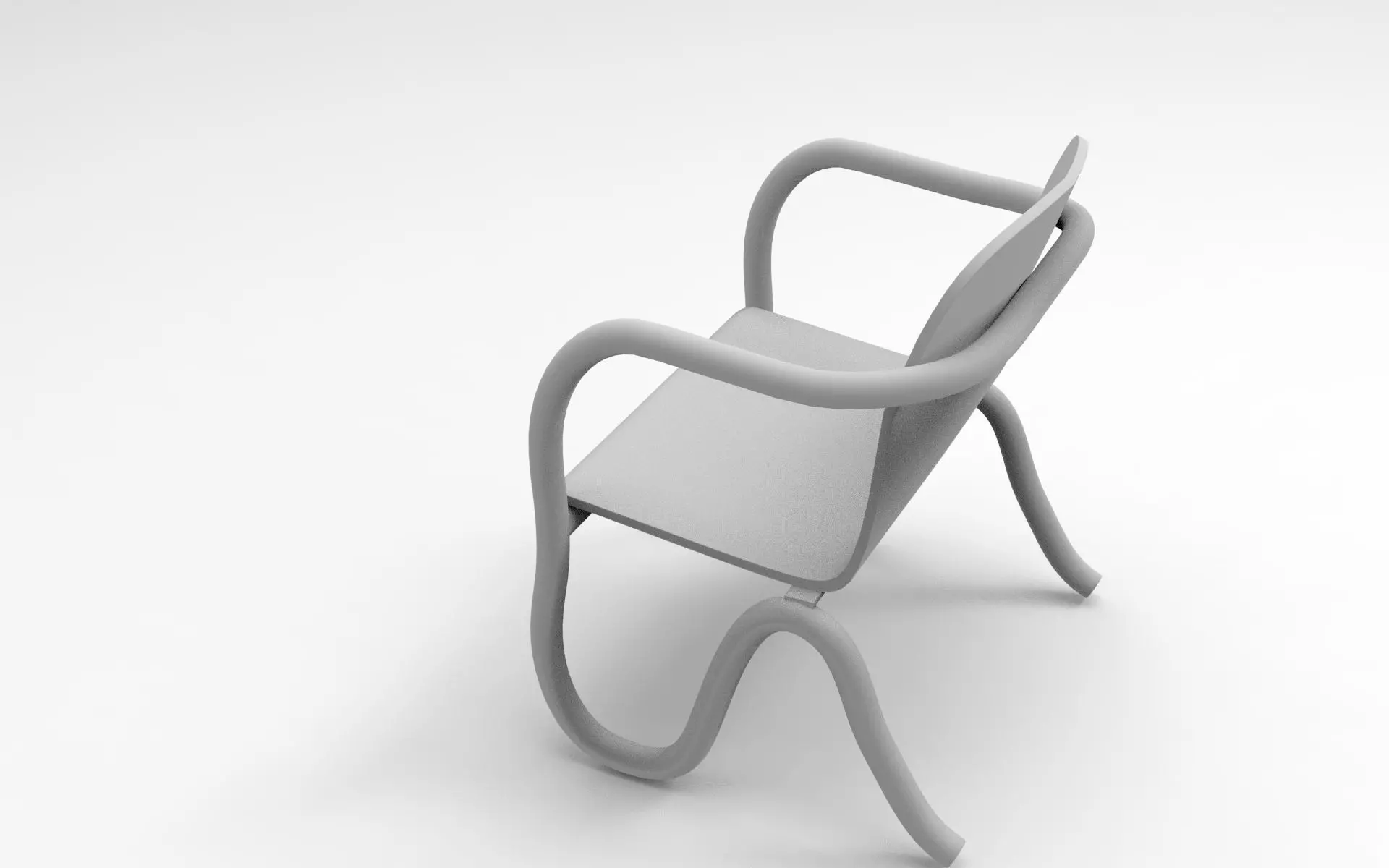Puhha Armchair Low-poly 3D model_7