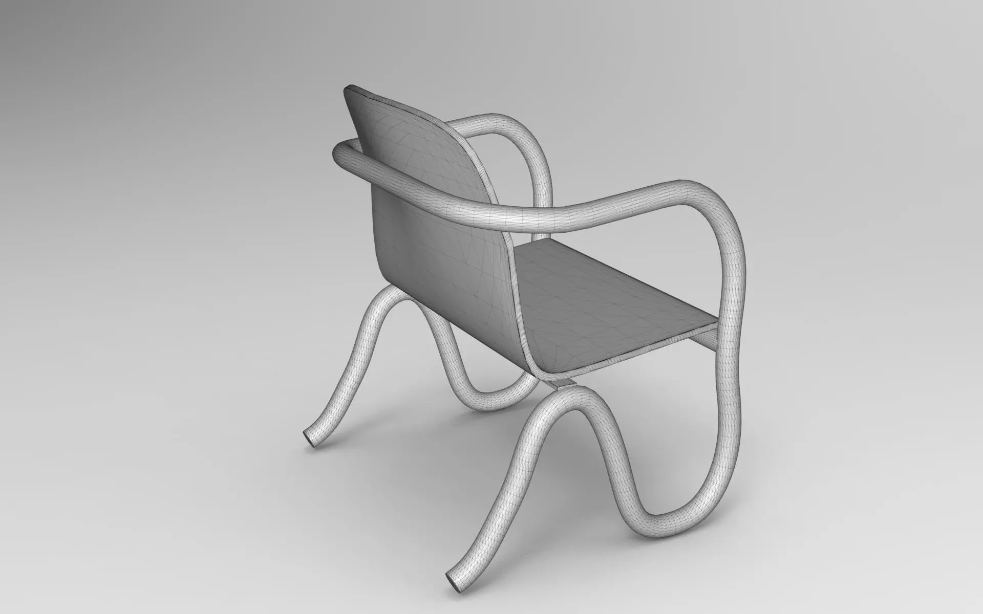 Puhha Armchair Low-poly 3D model_6