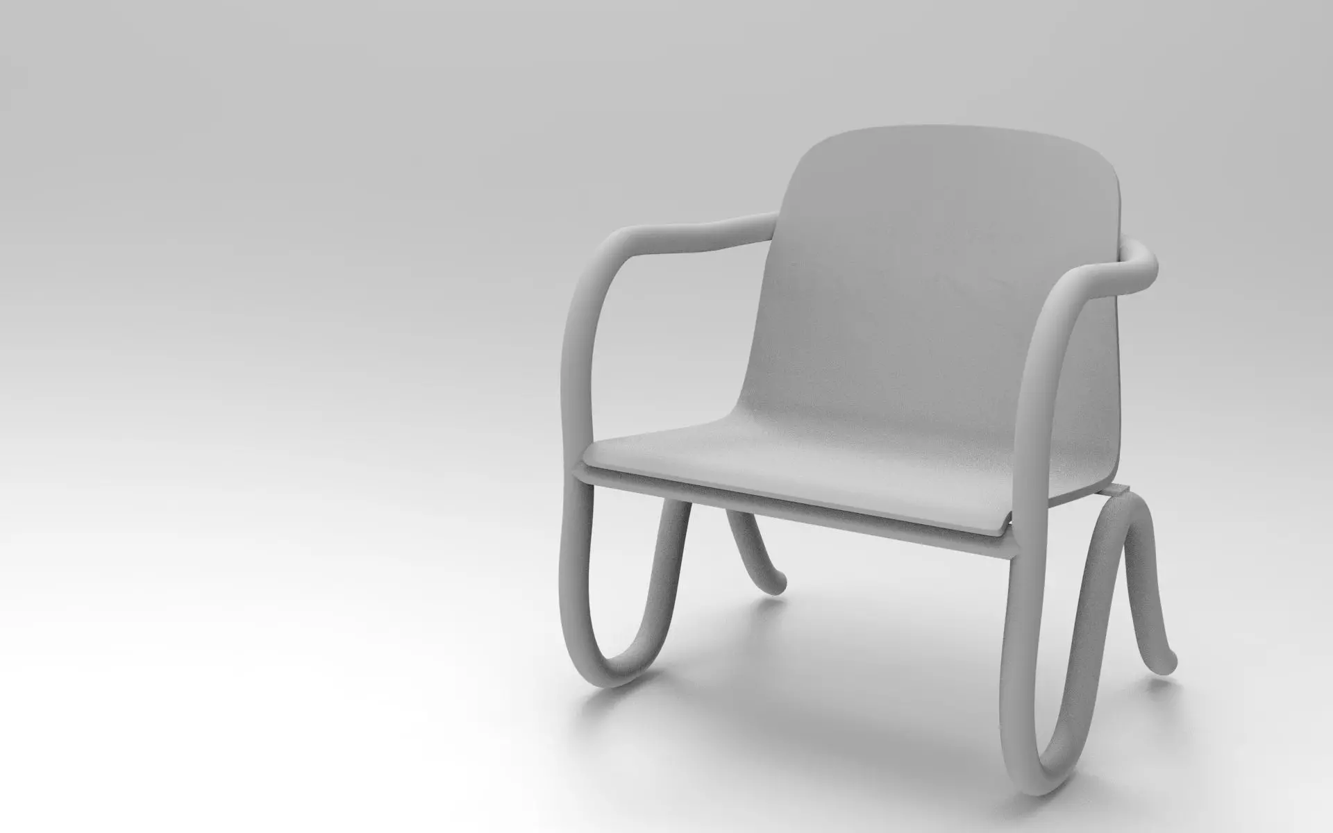 Puhha Armchair Low-poly 3D model_8