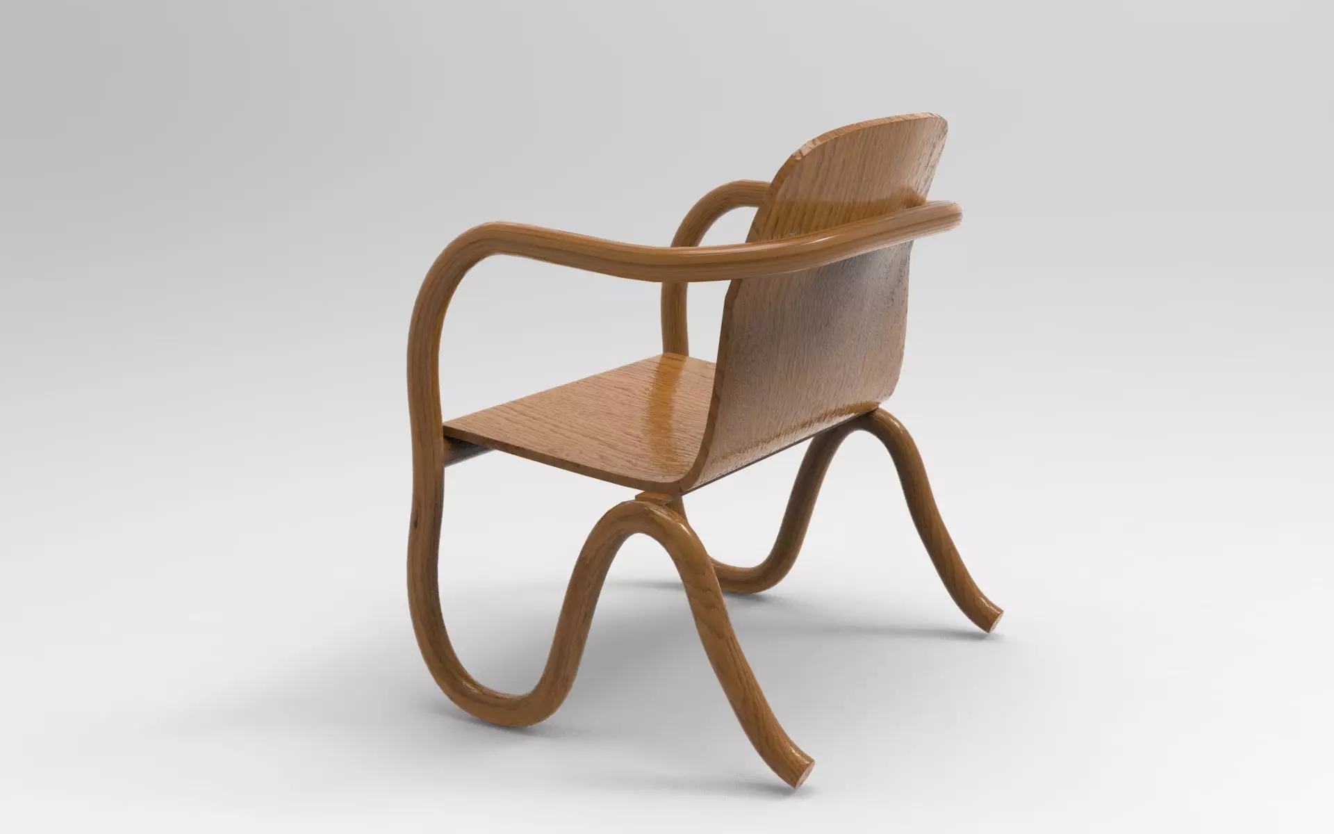 Puhha Armchair Low-poly 3D model_2