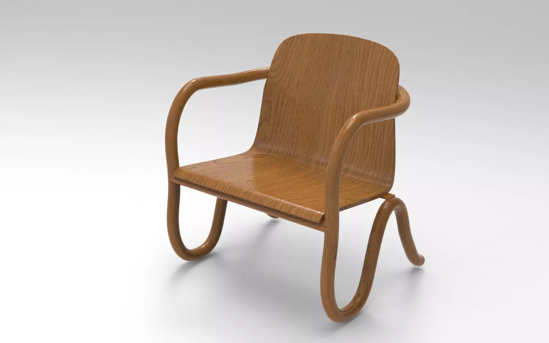 Puhha Armchair Low-poly 3D model_3