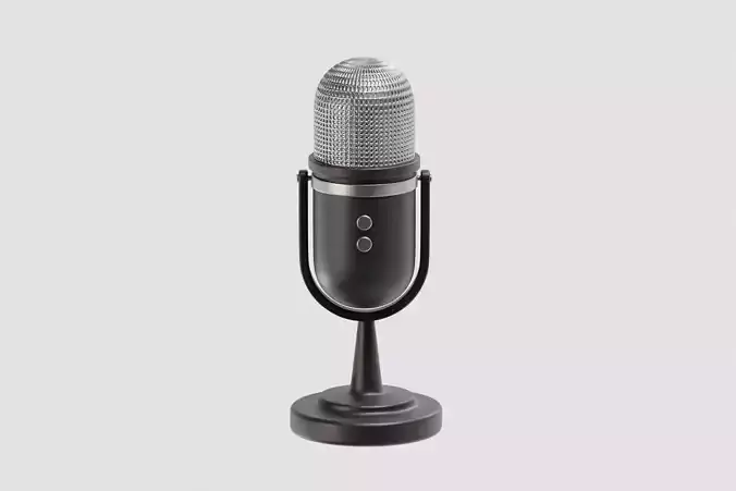 Microphone 3d model Low-poly 3D model