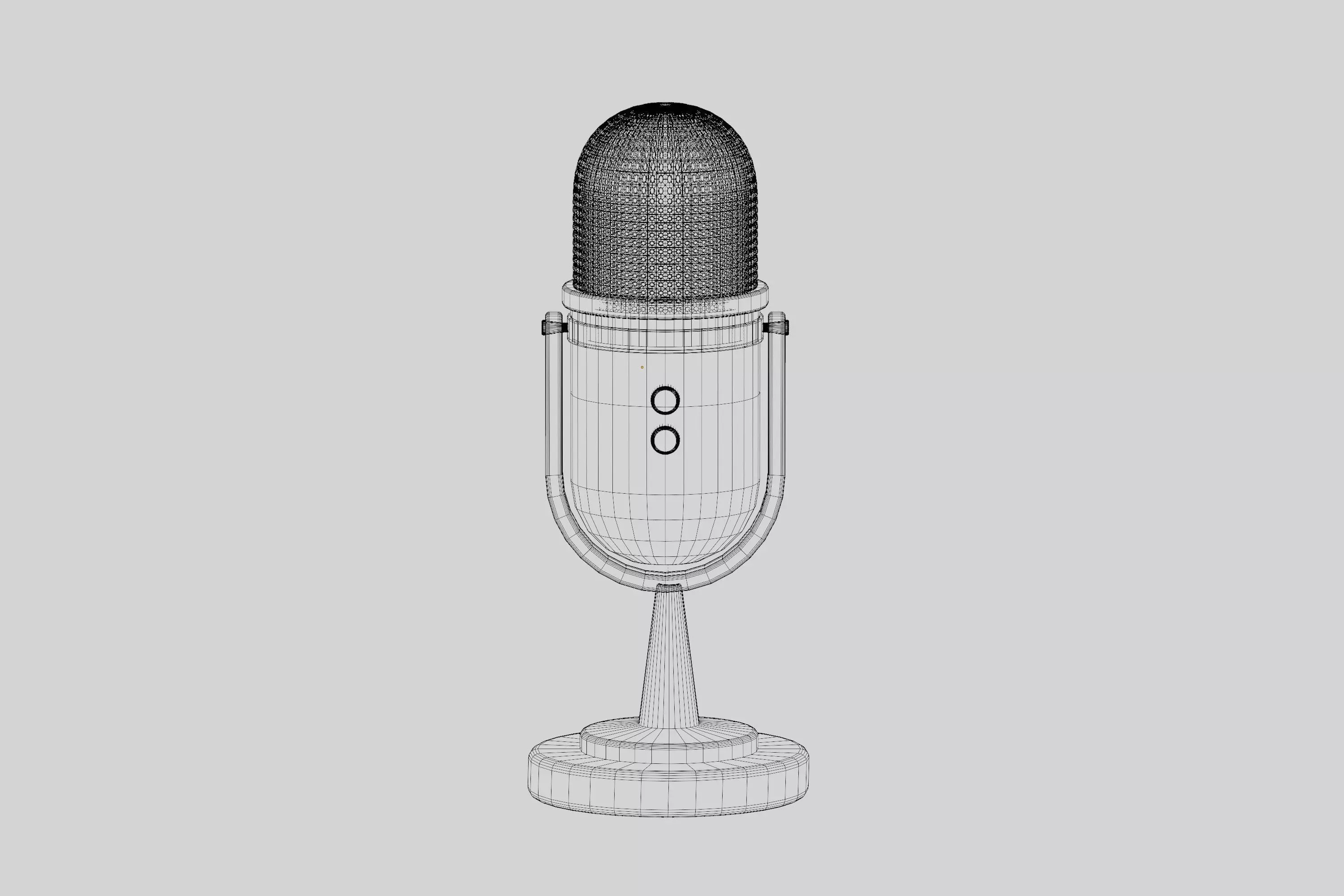 Microphone 3d model Low-poly 3D model_7