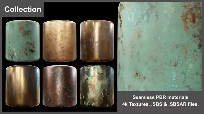 Bronze Metal Substance Material Collection  Texture