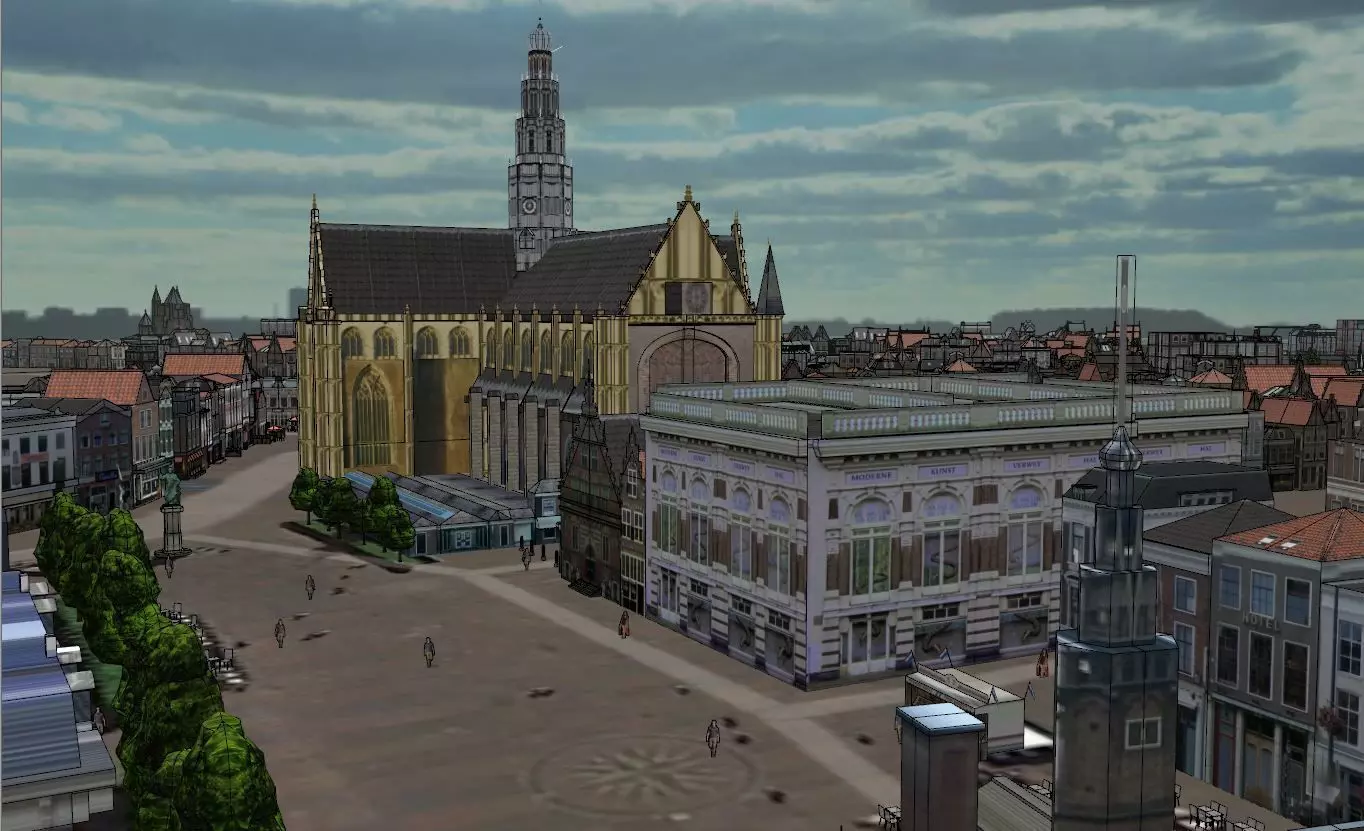 Haarlem City Netherlands  Historic European Cityscape 3D model_30