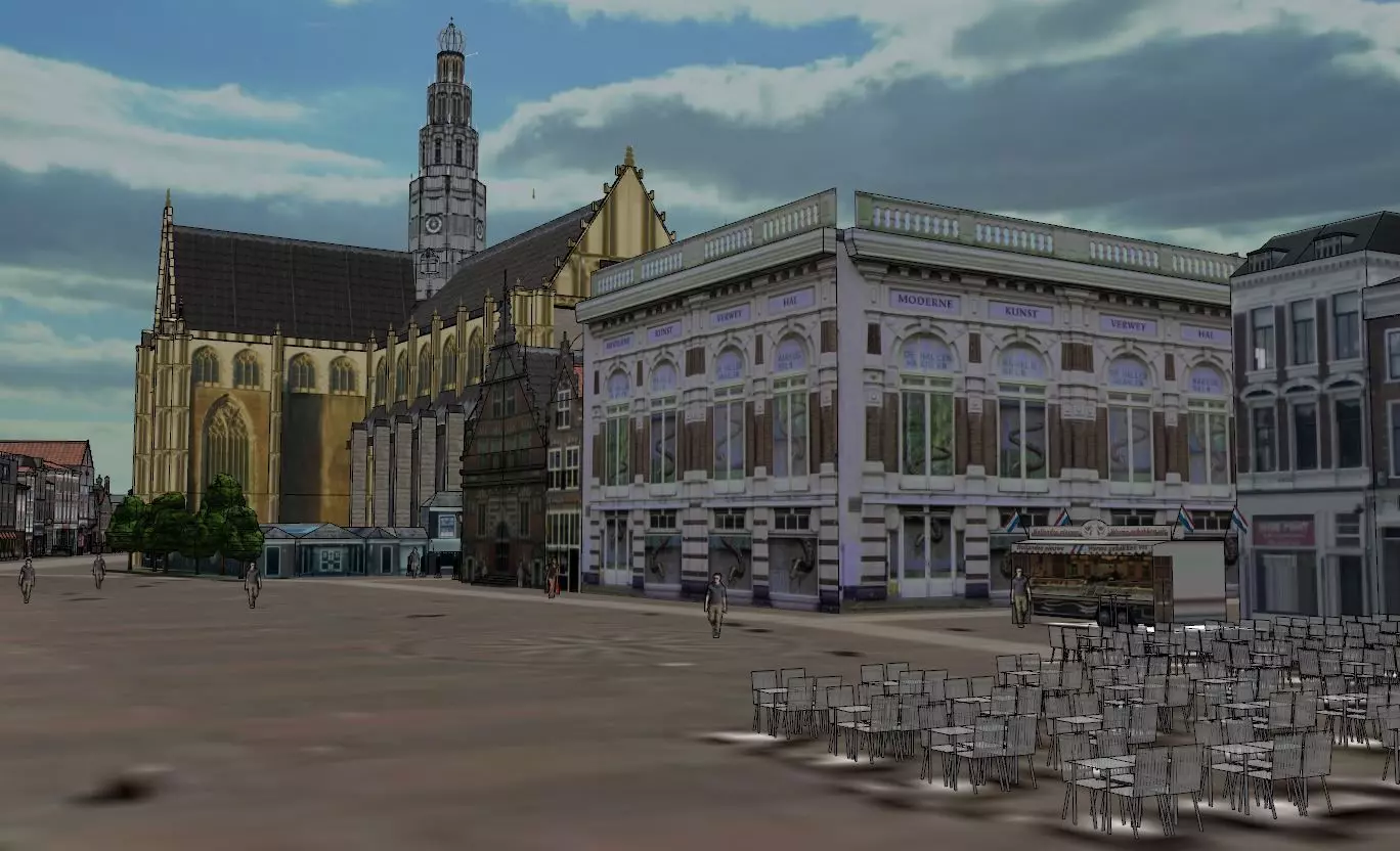 Haarlem City Netherlands  Historic European Cityscape 3D model_19