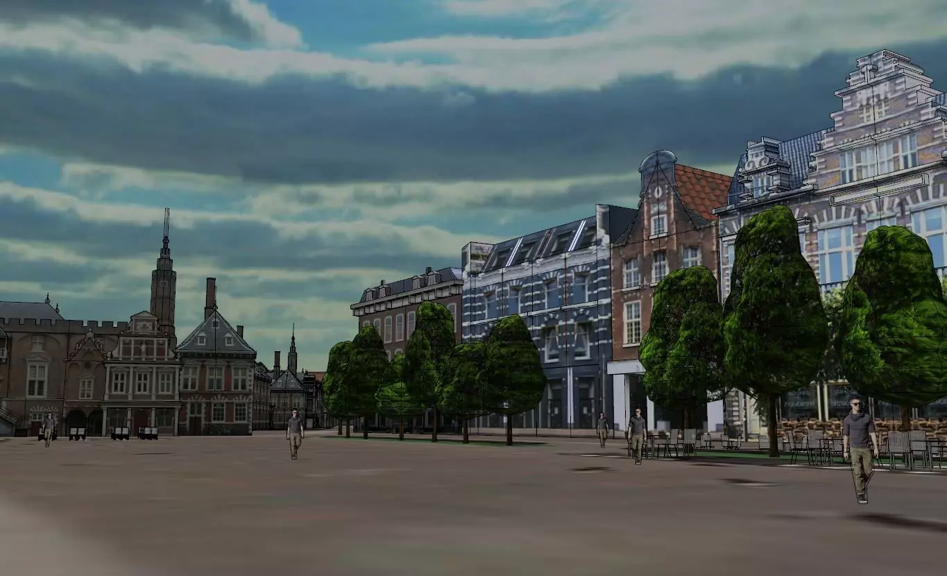 Haarlem City Netherlands  Historic European Cityscape 3D model_16