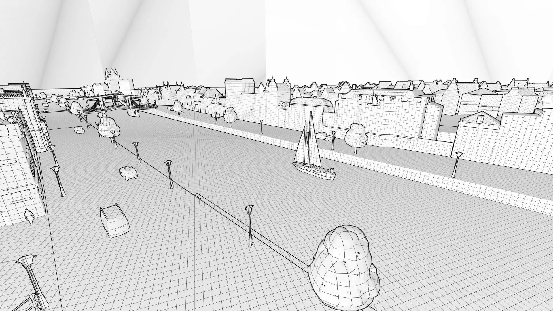 Haarlem City Netherlands  Historic European Cityscape 3D model_34