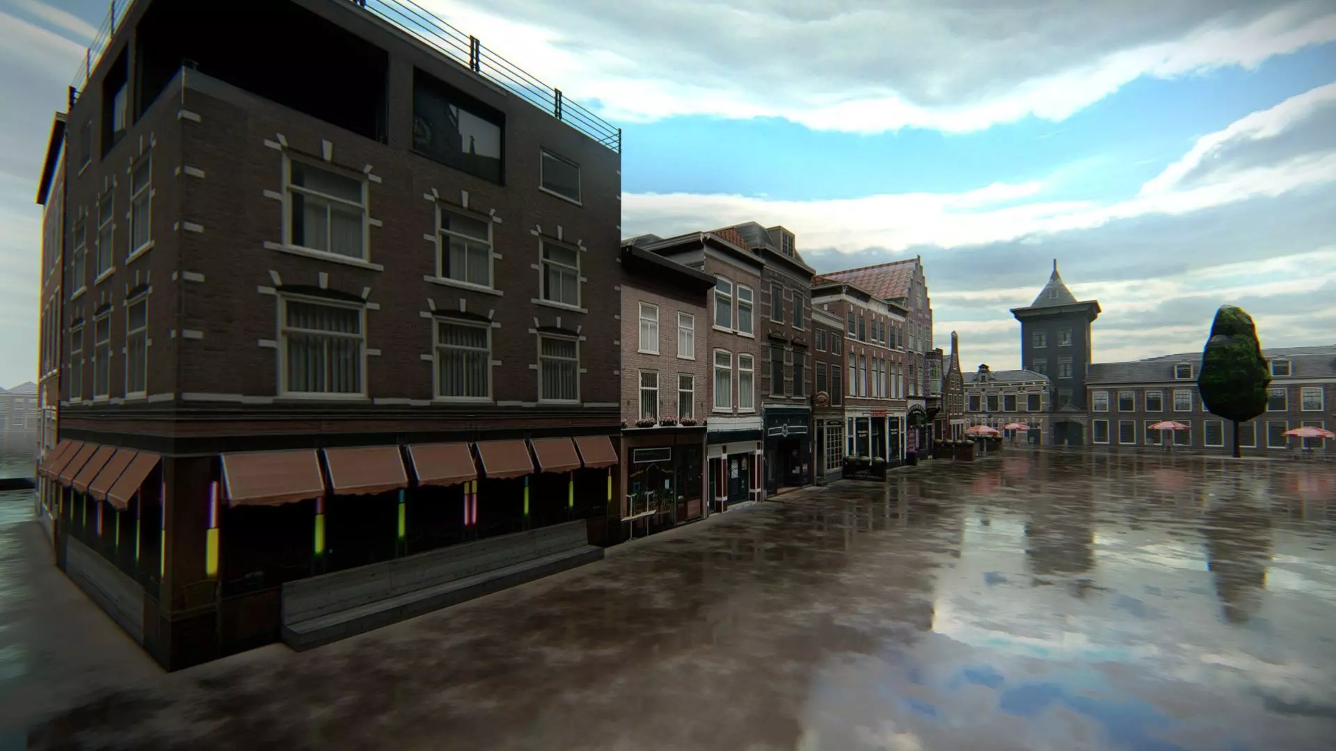 Haarlem City Netherlands  Historic European Cityscape 3D model_3