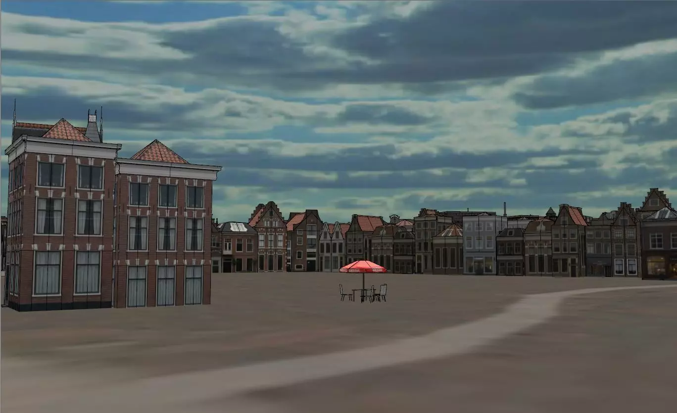 Haarlem City Netherlands  Historic European Cityscape 3D model_15