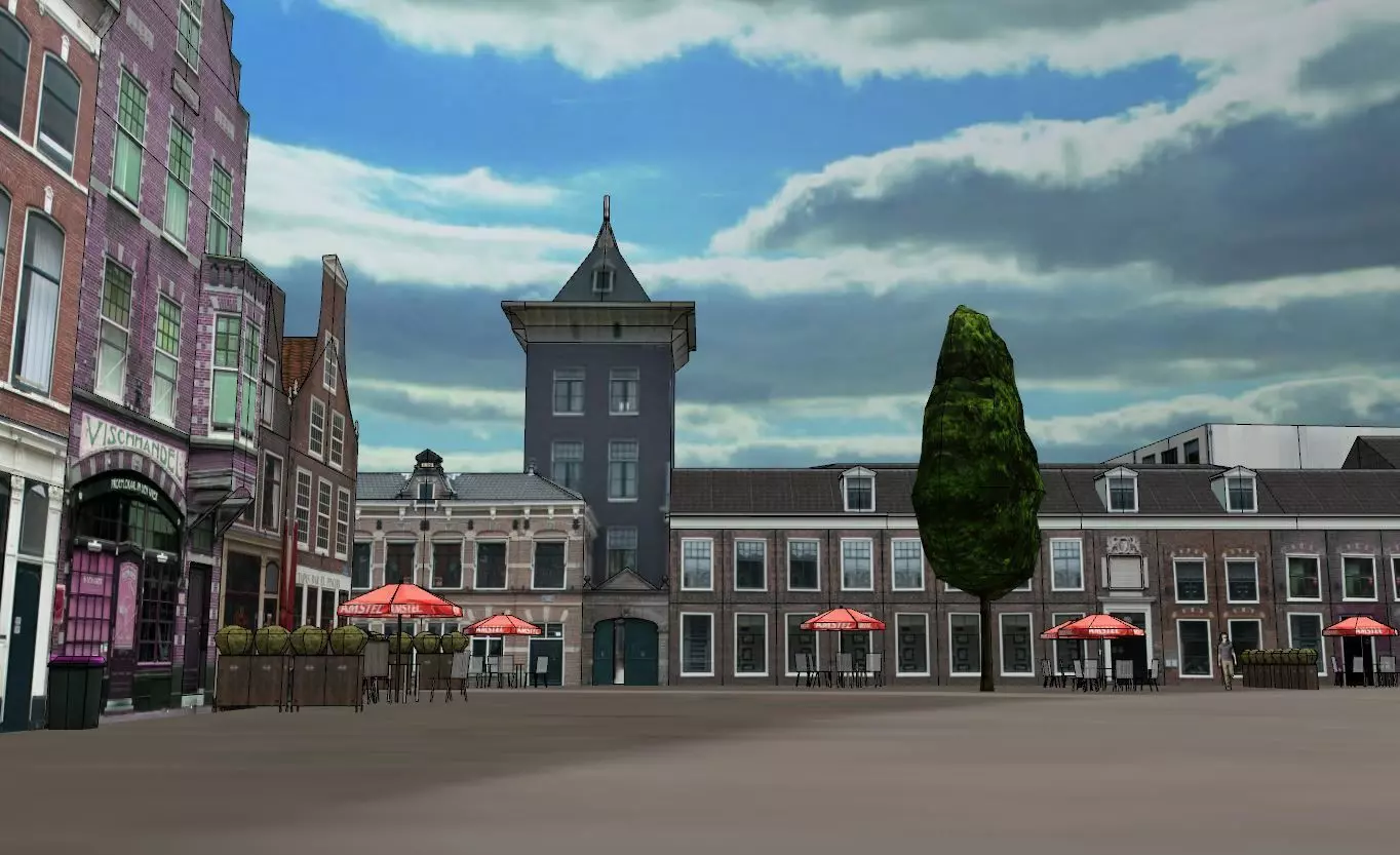 Haarlem City Netherlands  Historic European Cityscape 3D model_11