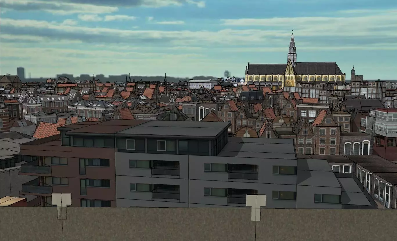 Haarlem City Netherlands  Historic European Cityscape 3D model_22