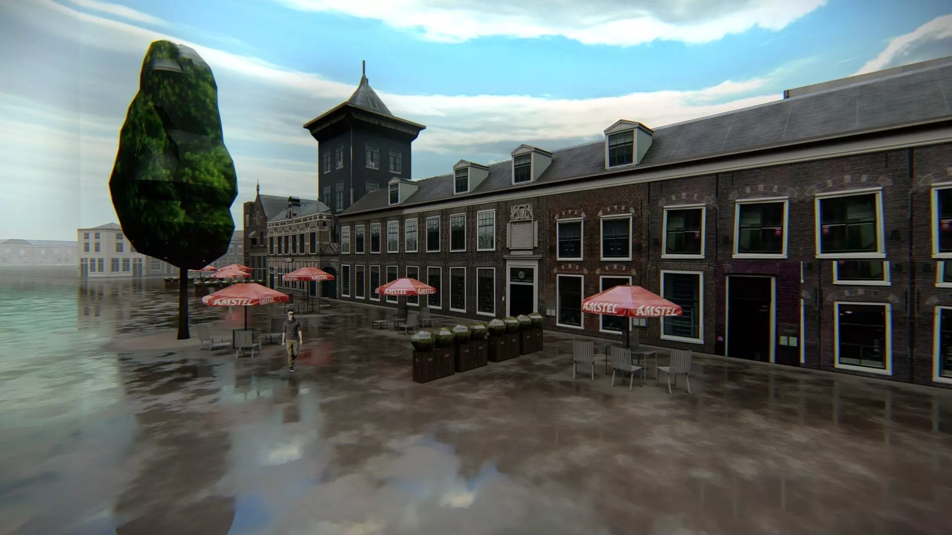 Haarlem City Netherlands  Historic European Cityscape 3D model_6