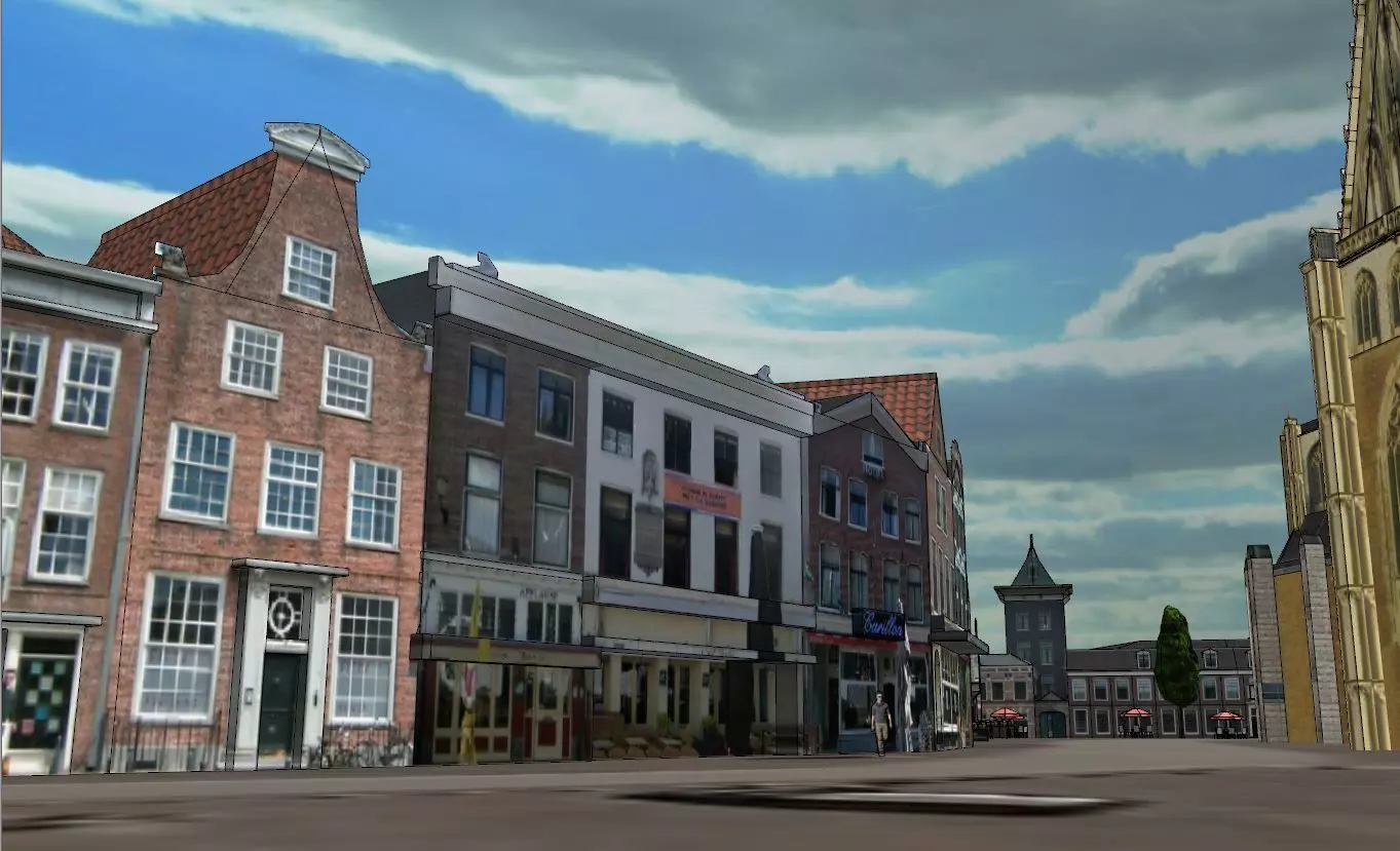 Haarlem City Netherlands  Historic European Cityscape 3D model_20