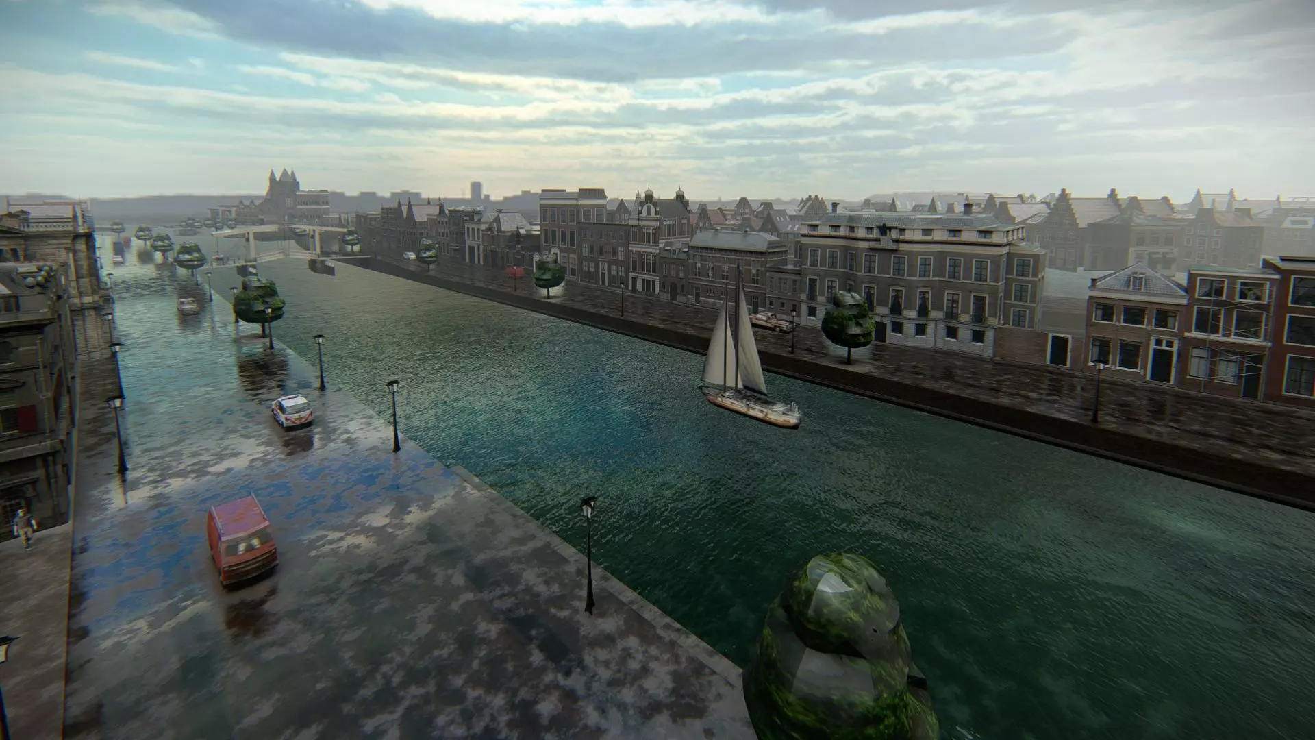 Haarlem City Netherlands  Historic European Cityscape 3D model_9