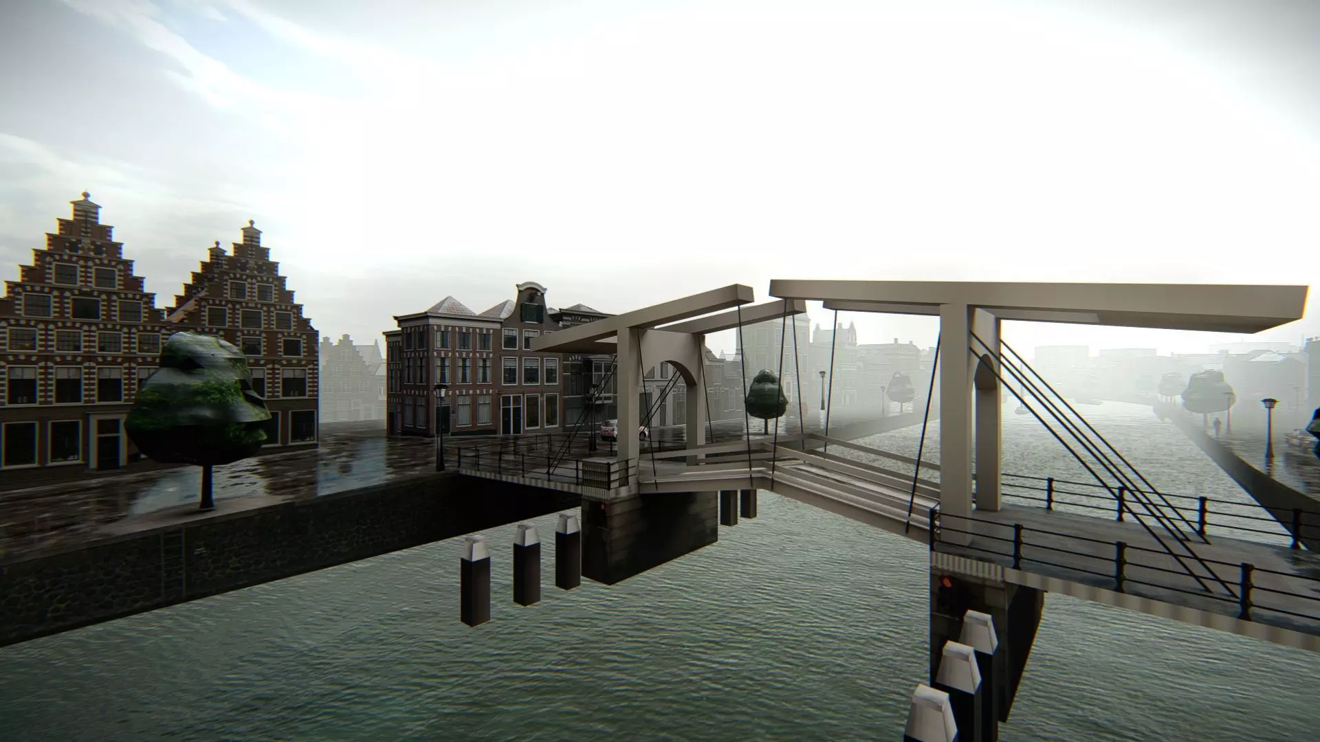 Haarlem City Netherlands  Historic European Cityscape 3D model_7
